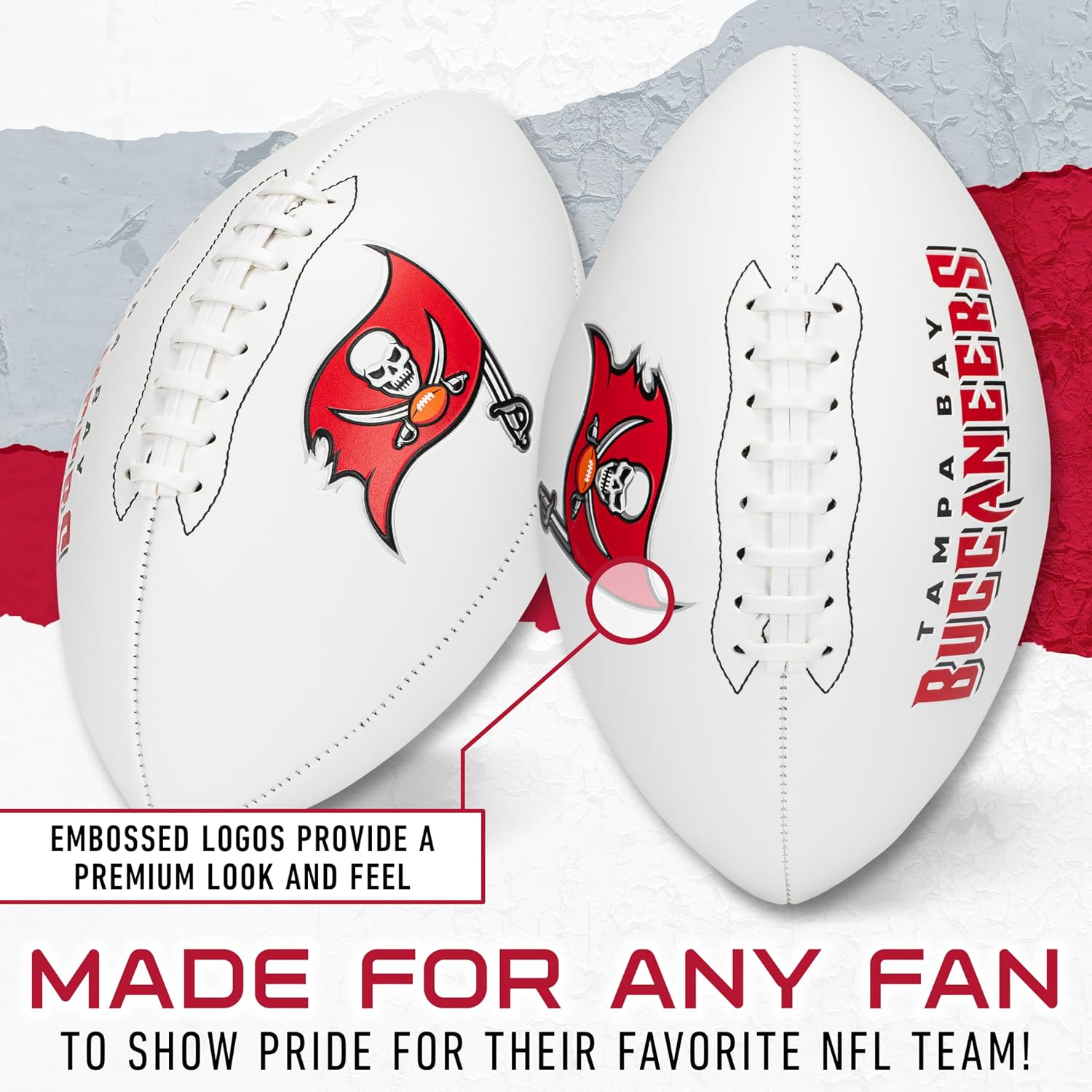 Thumbnail 2 de Franklin Sports NFL Autograph Football (Official Size) - Tampa Bay Buccaneers Souvenir for Signatures