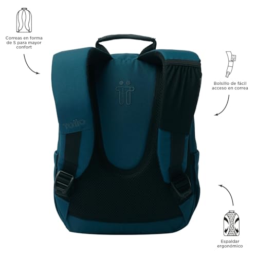 Thumbnail 2 de TOTTO Mochila Escolar Tempera 12 L con Ergo-espaldar y 3 Bolsillos – Moroccan Blue