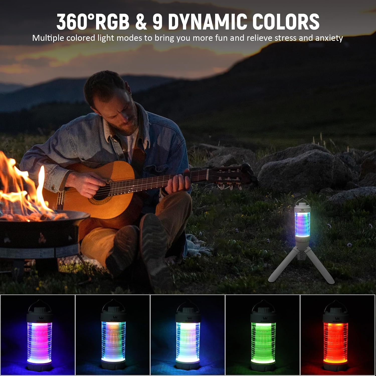 Detalle 1 de Wurkkos CL01 Rechargeable Camping Lantern, 550-Lumen, RGB, Dimmable, IP66