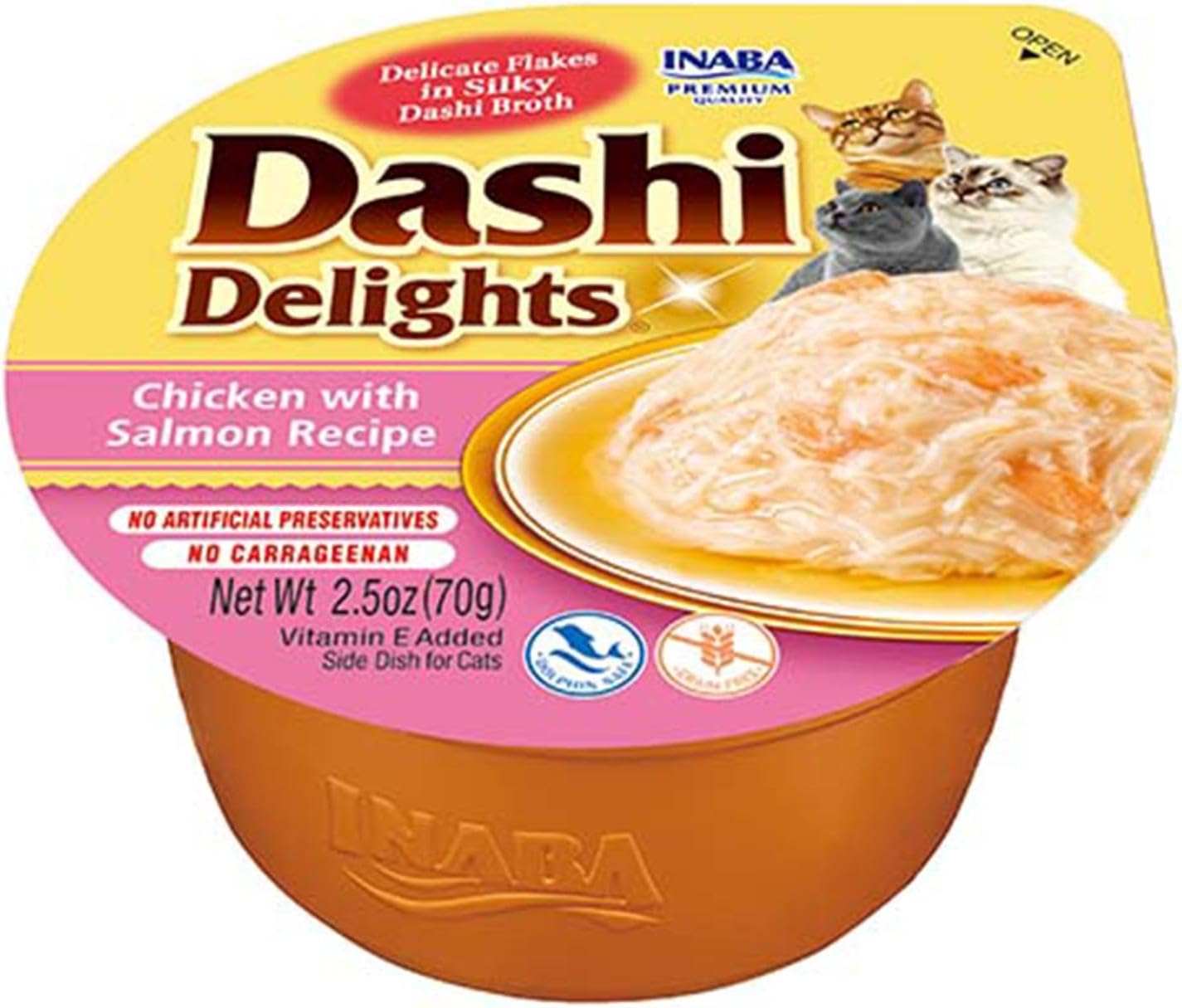 Detalle 2 de INABA Dashi Delights Delicati Fiocchi in Brodo Pollo con Salmone – 6 Coppette da 70 g