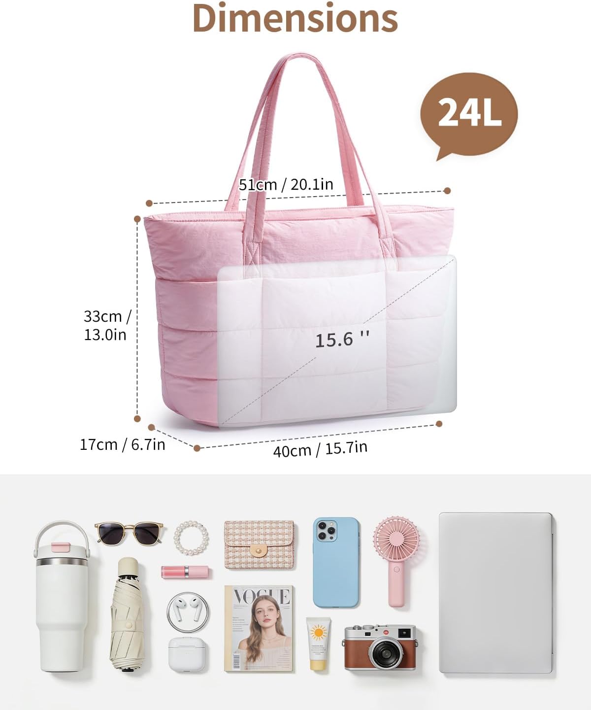 Thumbnail 4 de Narwey quilted tote bag 20 litre