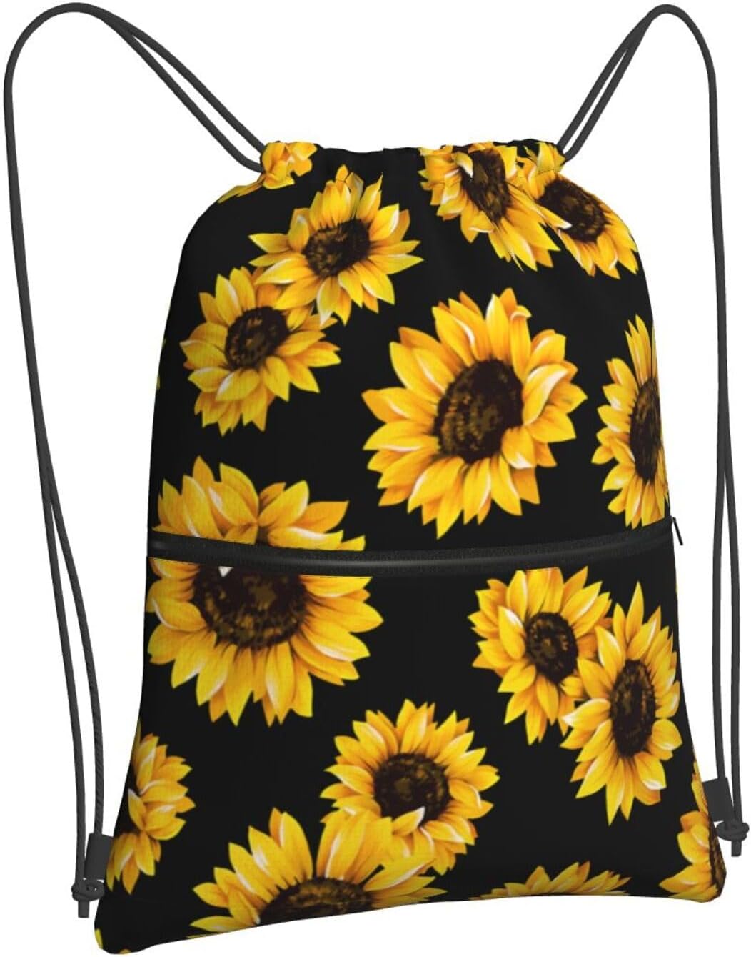 Detalle de Newhomestyle Summer Sunflower Drawstring Bag: Lightweight, Versatile Gym & Travel Sacks