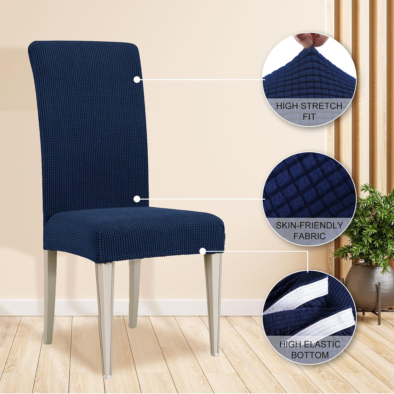 Thumbnail 3 de Ystyle housse de chaise extensible 4 pièces