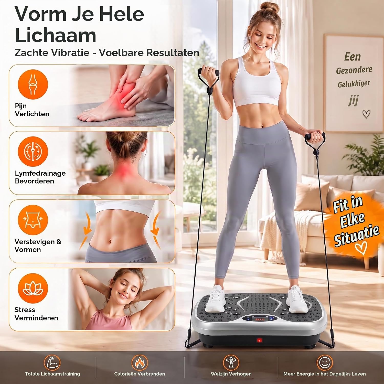 Detalle de TLGREEN TQ-0103 trilplaat met 99 niveaus, 5 programma’s en afstandsbediening