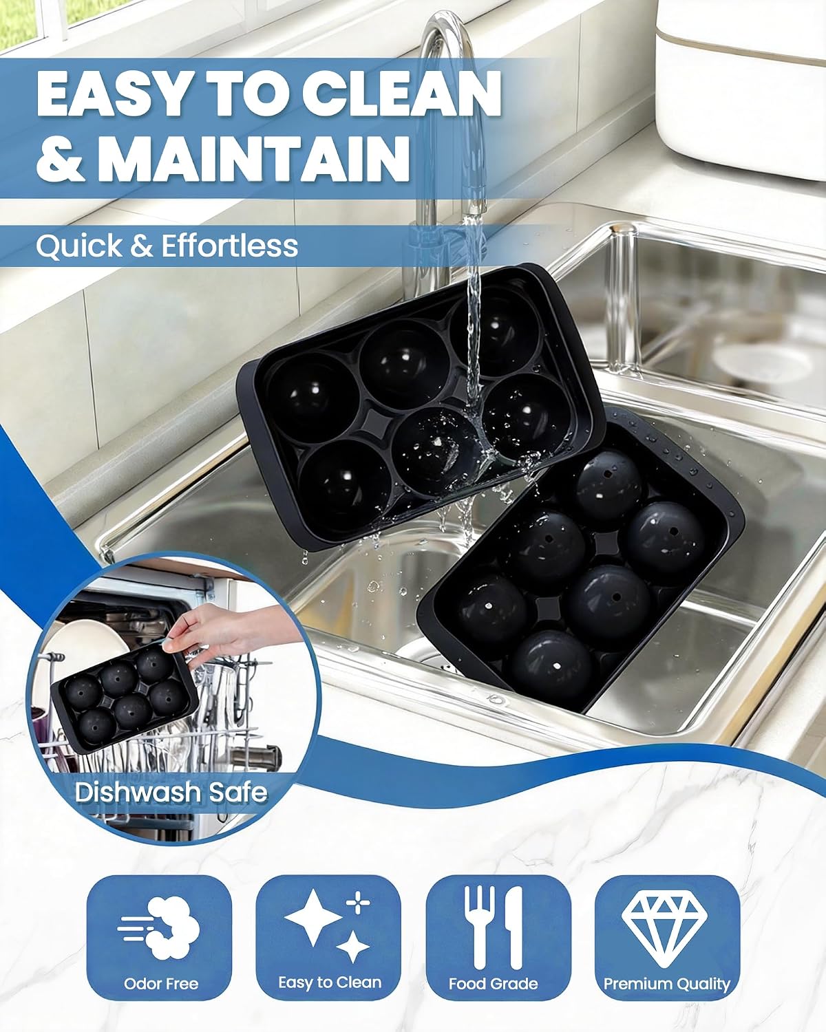 Thumbnail 4 de Cigorea Round Ice Cube Tray 1.93-Inch