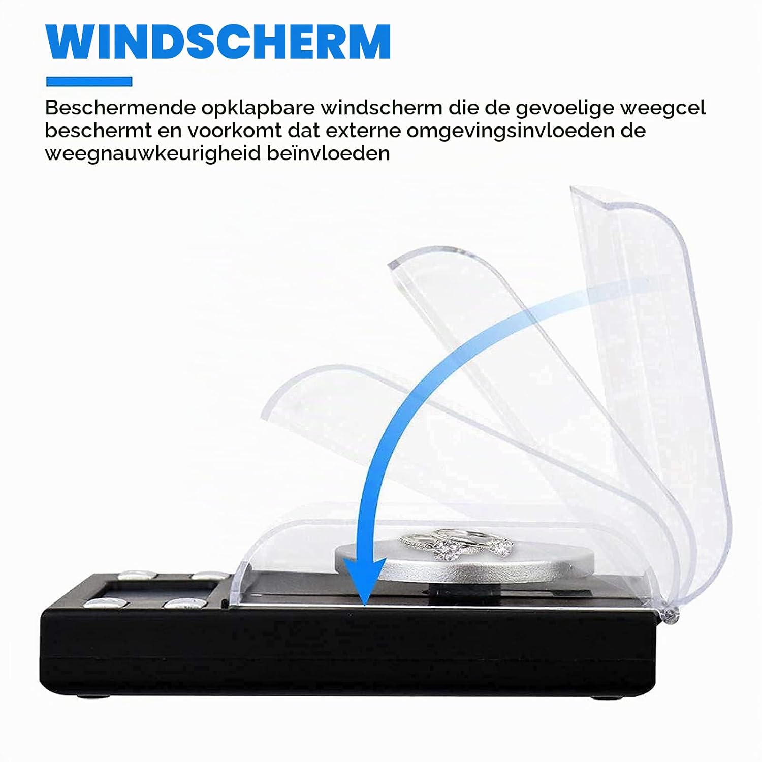 Detalle de UNIWEIGH milligramweegschaal 50 g/0,001 g met verlicht lcd-scherm