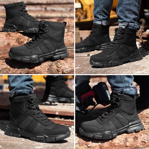 Thumbnail 6 de Nasogetch Safety Boots Lightweight Steel Toe Boots – Black, 12UK