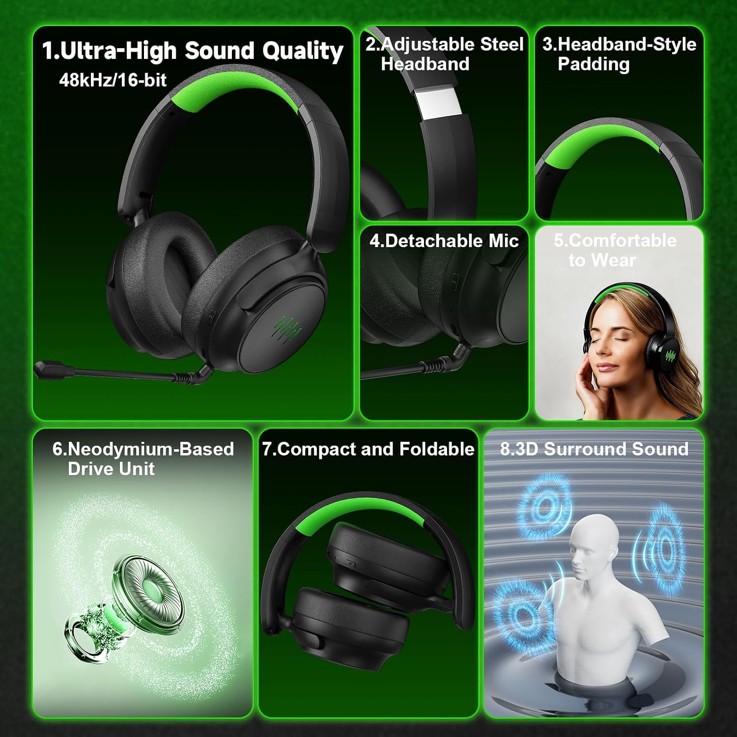 Thumbnail 6 de Gamrombo Wireless Gaming Headset for Xbox, PS5, Nintendo Switch & PC