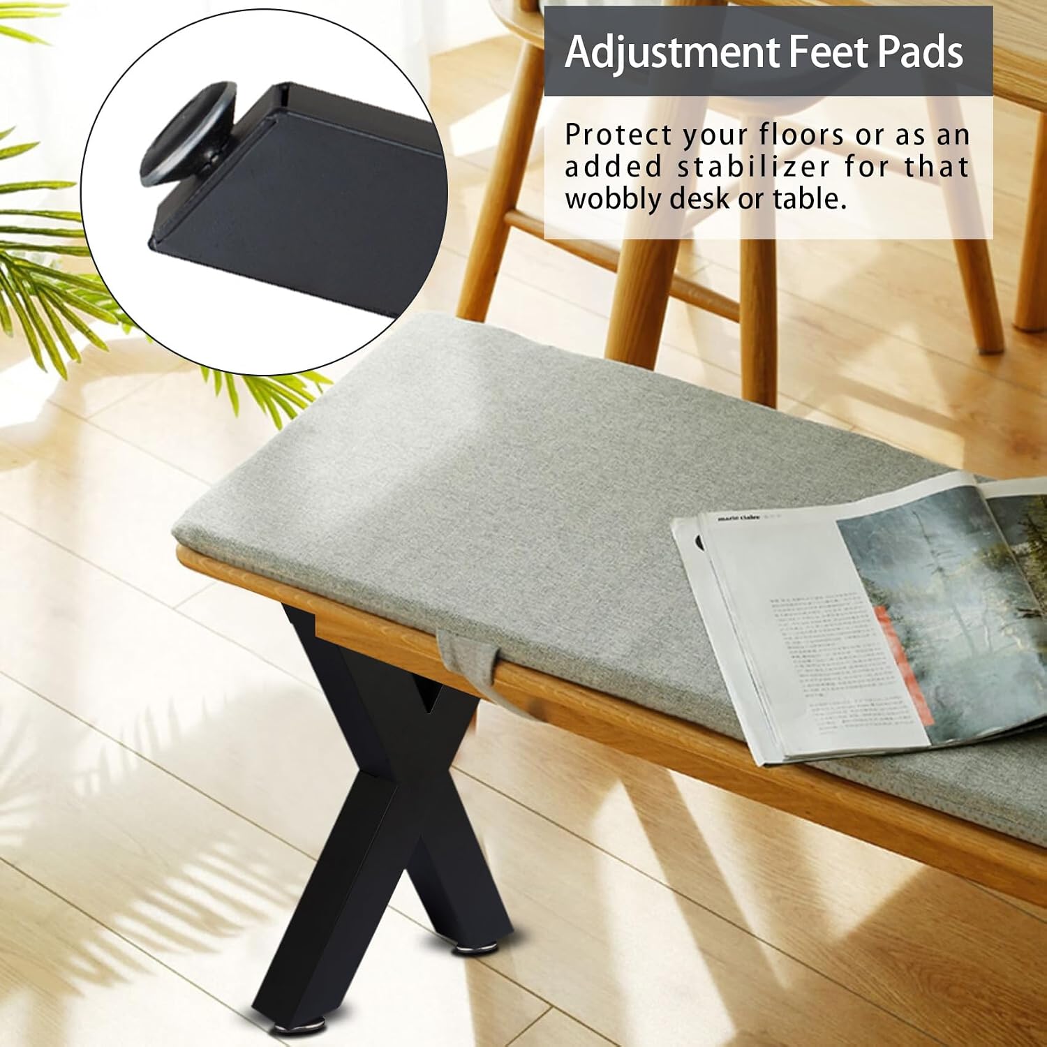 Thumbnail 6 de Taelakeni X-Shaped Metal Bench Legs, 16 Inch
