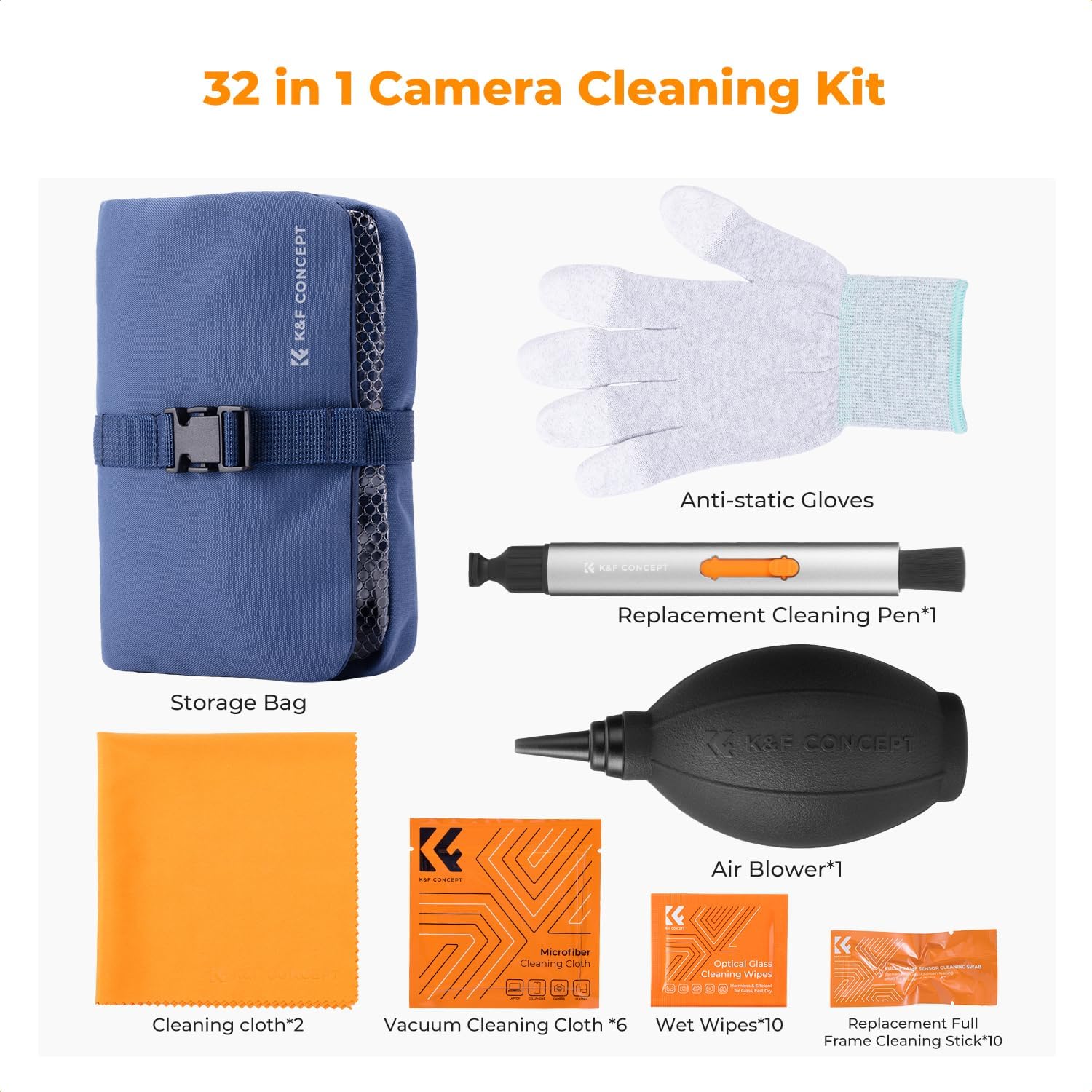 Thumbnail 1 de K&F CONCEPT 32 in 1 Reinigungs Set-Travel für Linsen- und Objektivreinigung – Komplettes Zubehör für Unterwegs