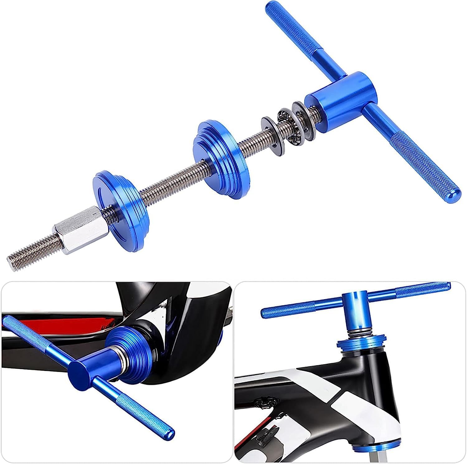 Detalle 2 de BIGP persgereedschap voor fietsheadsets en BB-lagers van aluminium