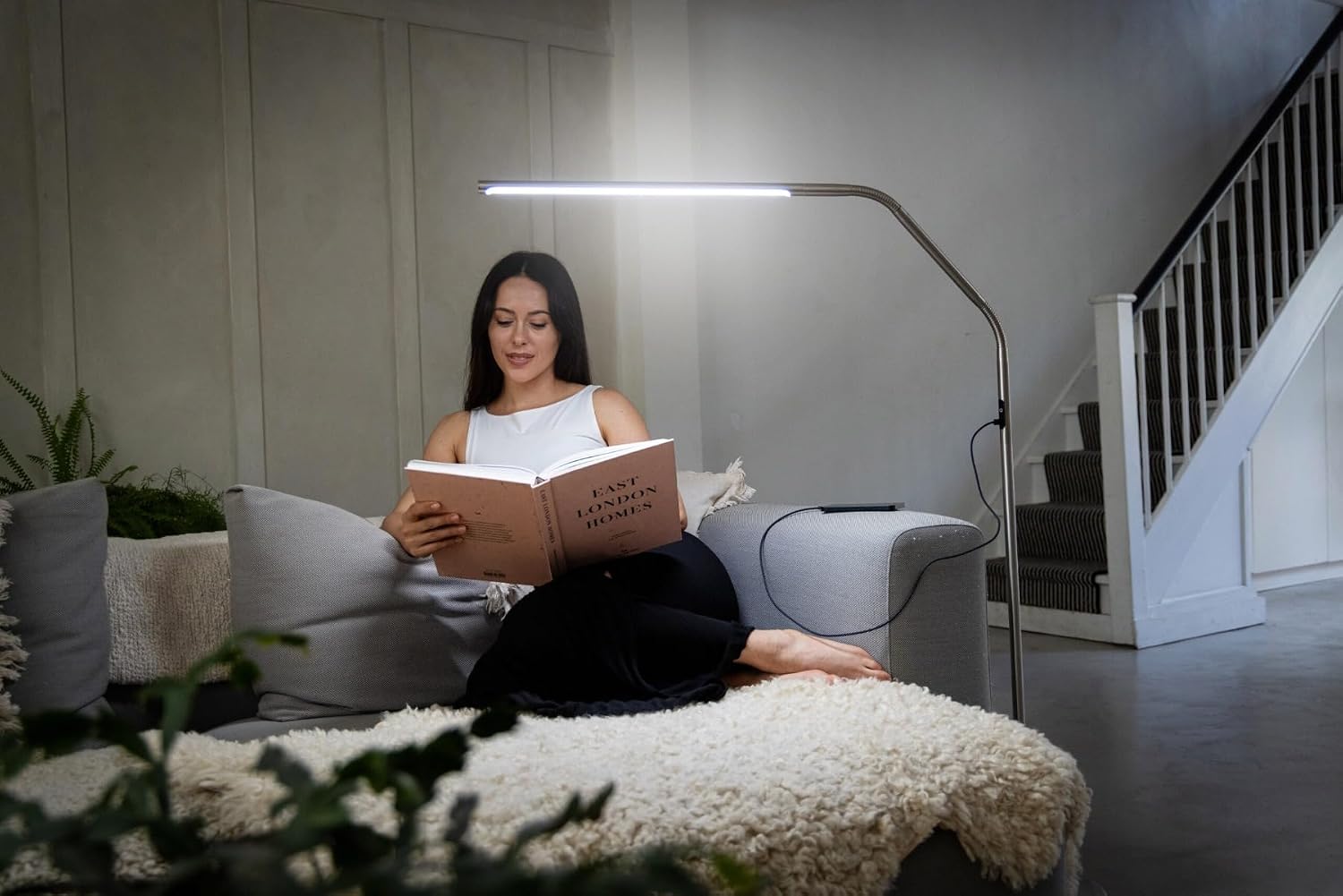 Thumbnail 1 de Daylight Slimline 4 – lampa podłogowa LED 6000 K, 4 poziomy jasności, USB-C