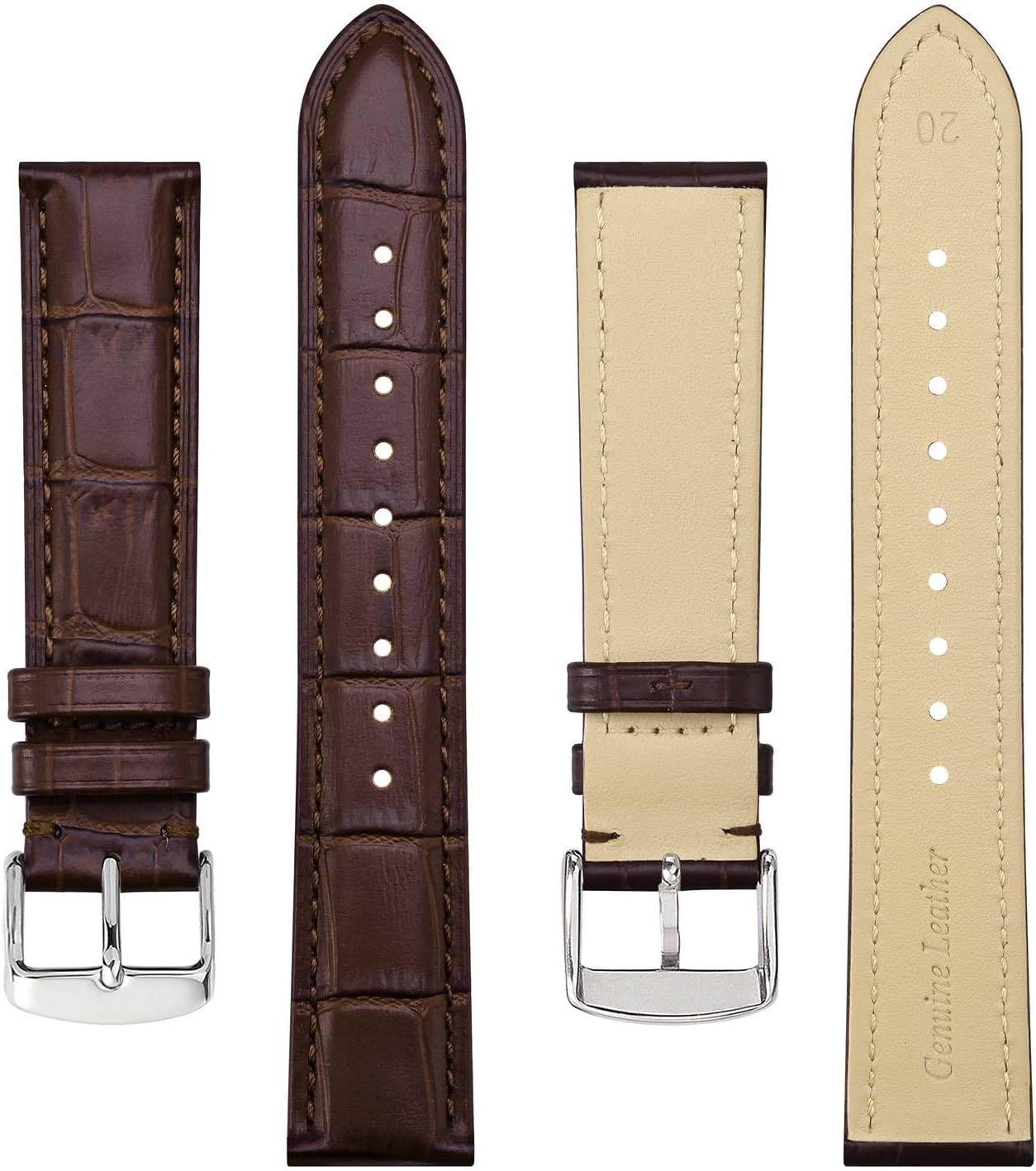 Detalle de BISONSTRAP Uhrenarmband 18 mm Alligatorleder