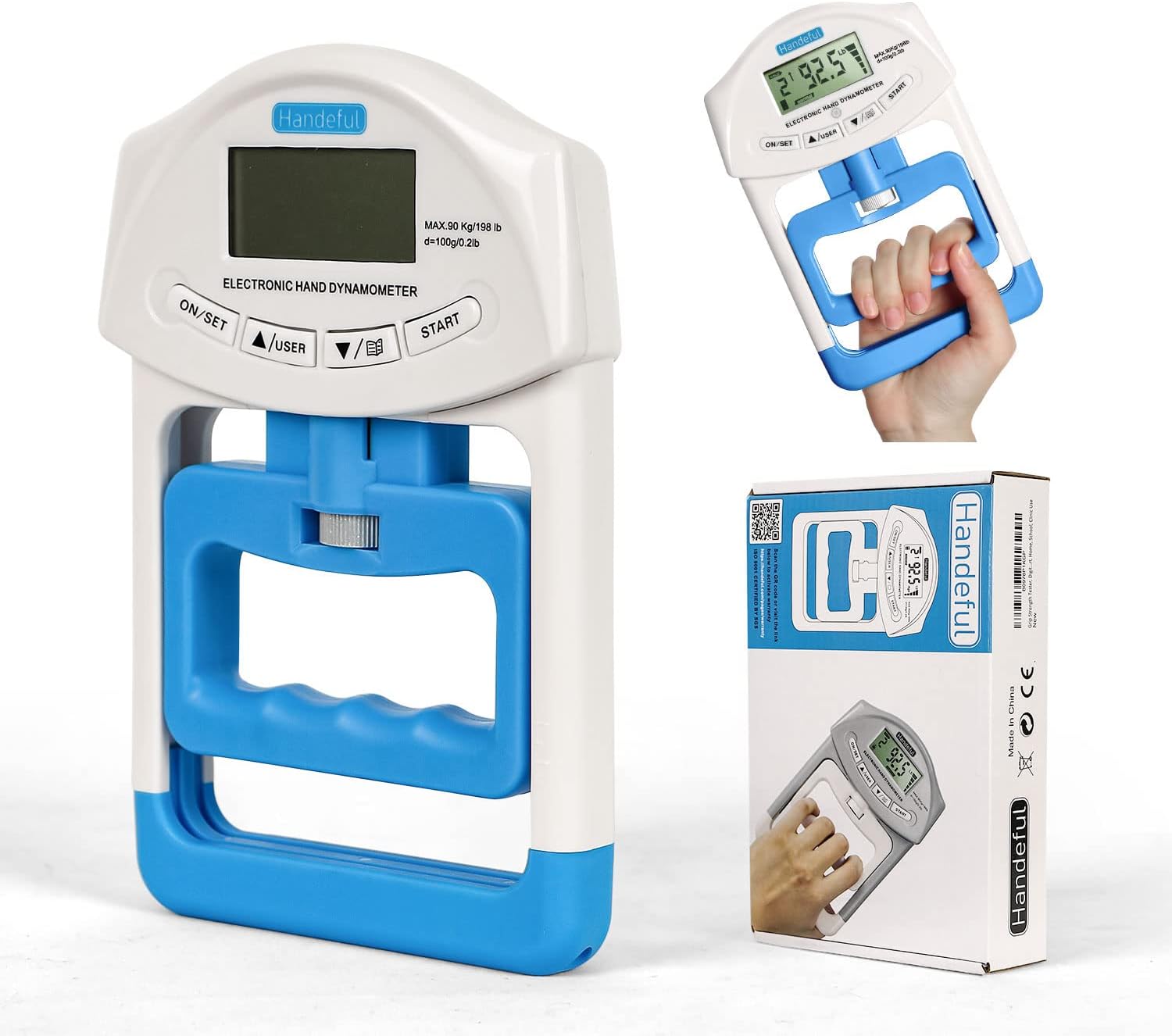 Thumbnail 6 de Handeful HFEH11WBAA Digital Grip Strength Dynamometer, 198 lb, 0.2 lb Precision