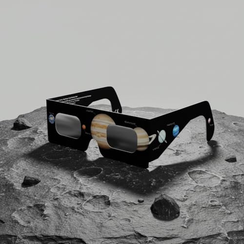 Detalle de Absolute Eclipse Sonnenfinsternis Brille 2026 – 6er Pack mit Planeten-Design, ISO 12312-2 CE zertifiziert