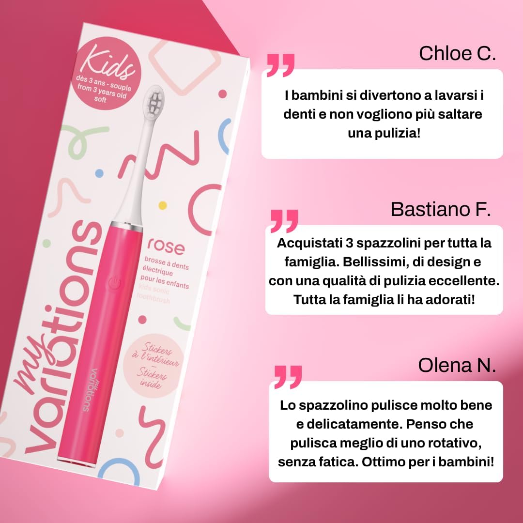 Thumbnail 4 de My Variations Kids - Spazzolino elettrico sonico per bambini (rosa, 3–12 anni)