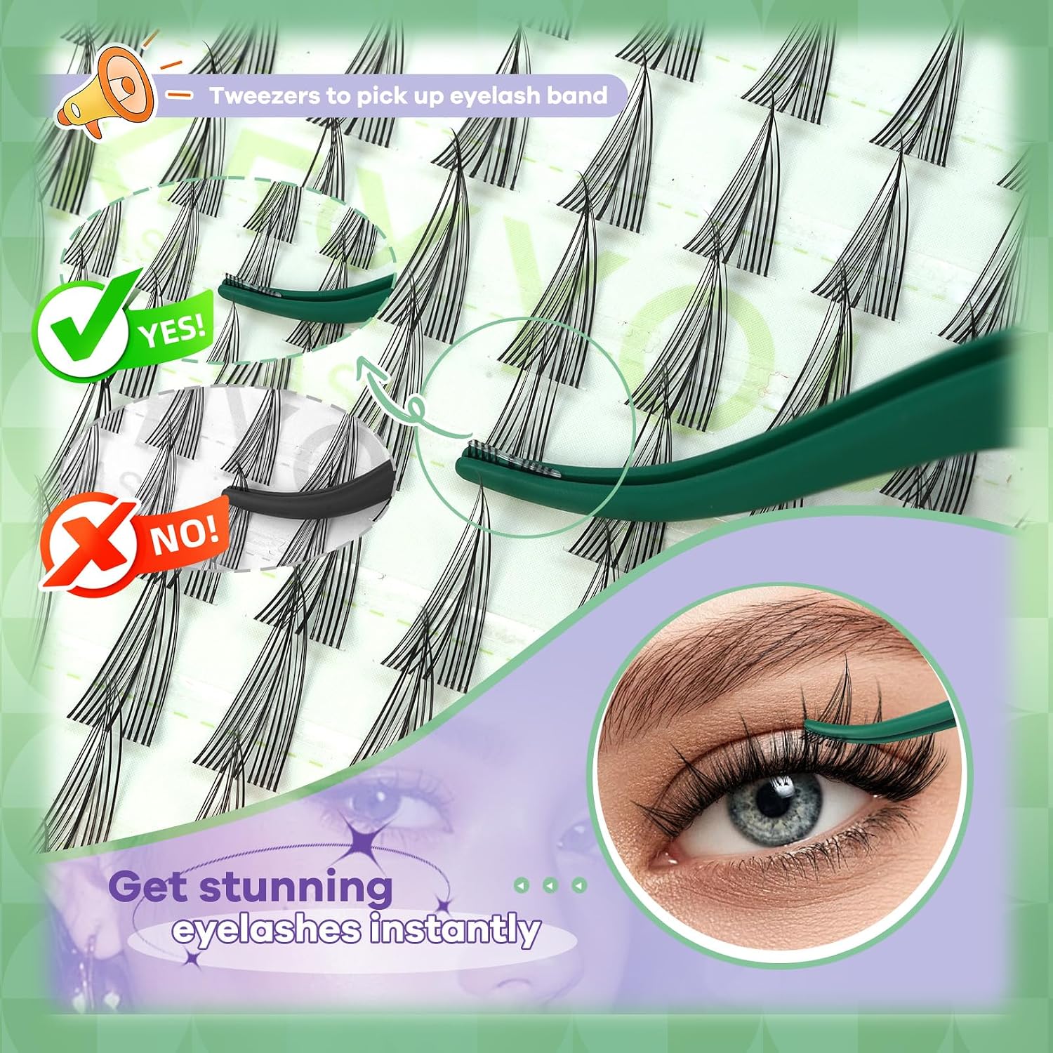 Detalle de KEYYOU Eyelash Clusters, 144 Lashes