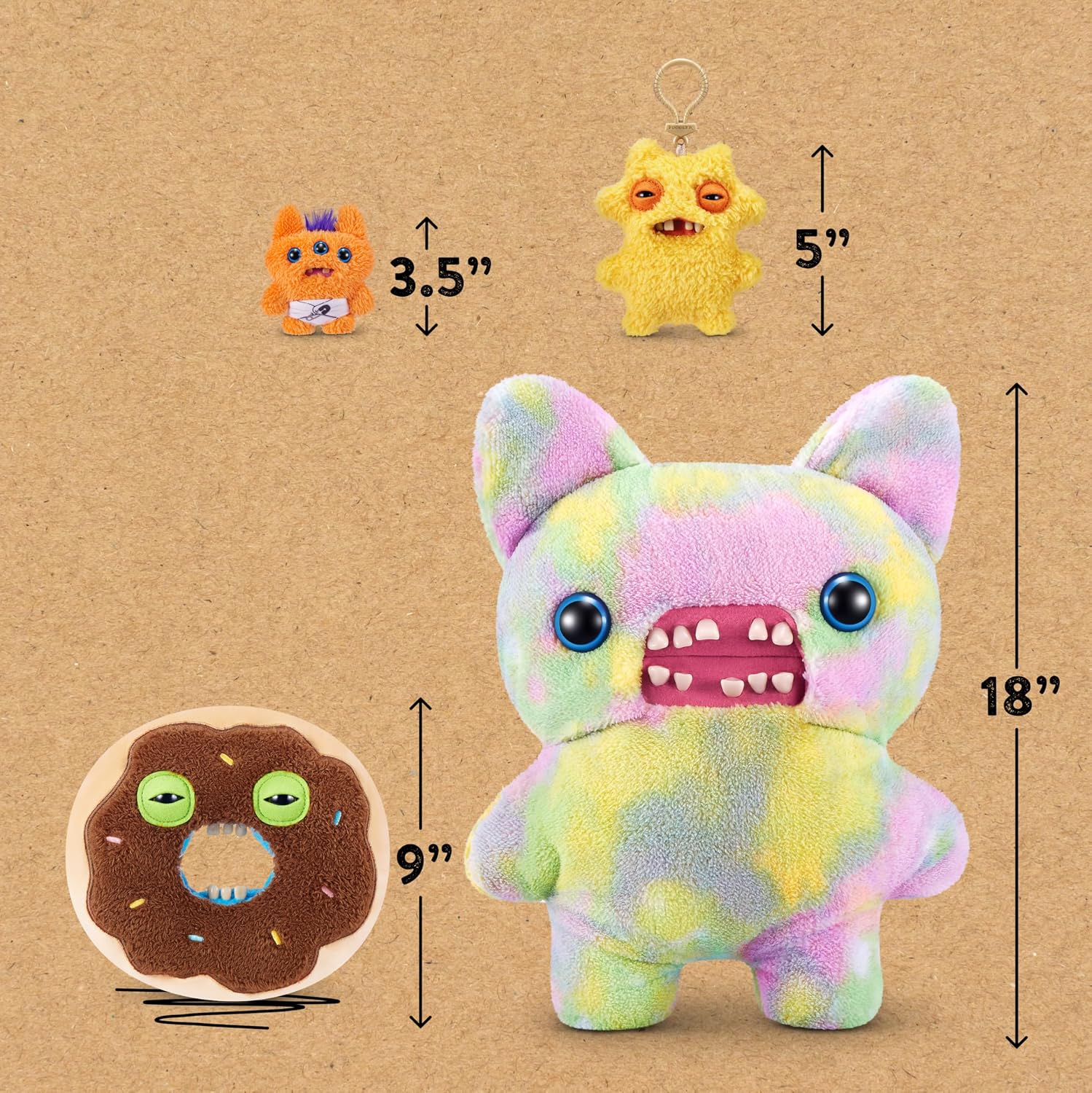 Detalle 2 de Fuggler 157103 Cores Series 1 Fuggalicious Plus Plush Toys, 9-inch 2-Pack