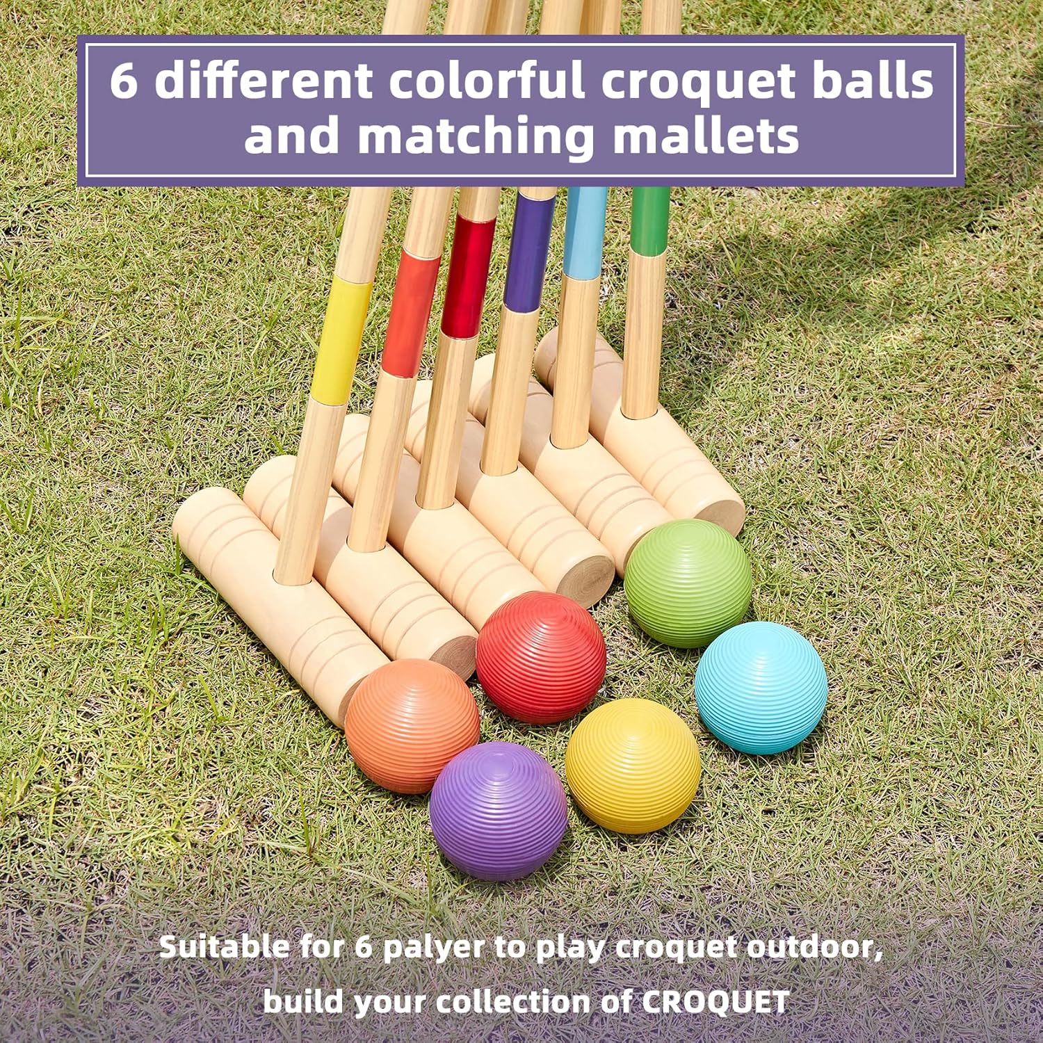 Thumbnail 4 de ApudArmis 32in Croquet Set with Six Mallets 🏏