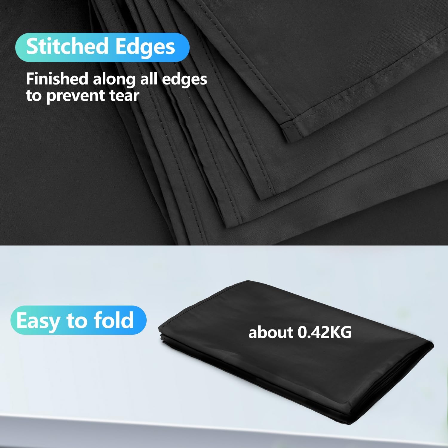 Thumbnail 5 de JEBUTU Black Backdrop 1.5x2m portable collapsible photography background
