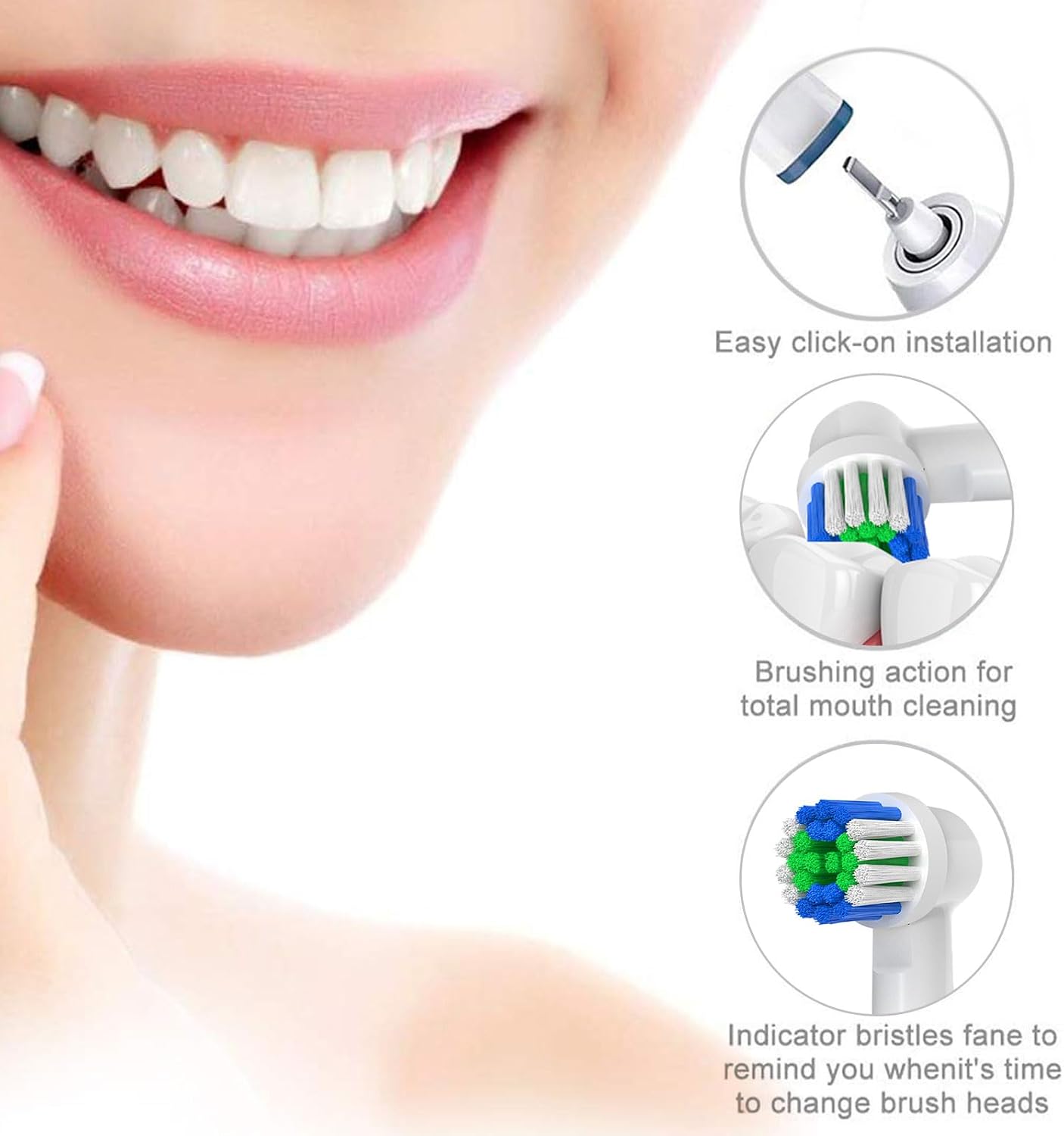Detalle 2 de GENKENT Replacement Toothbrush Heads 12-pack 🪥