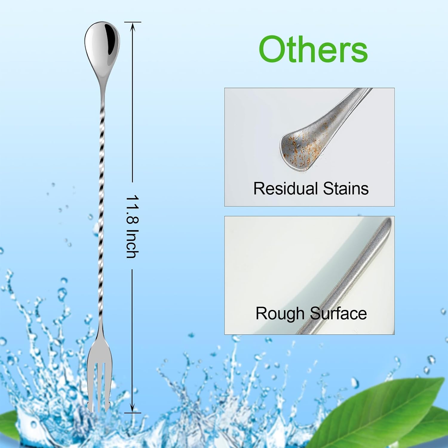 Thumbnail 1 de BRIOUT BarSpoon-12Inch Cocktail Bar Spoon Set, 12-Inch 18/8 Steel