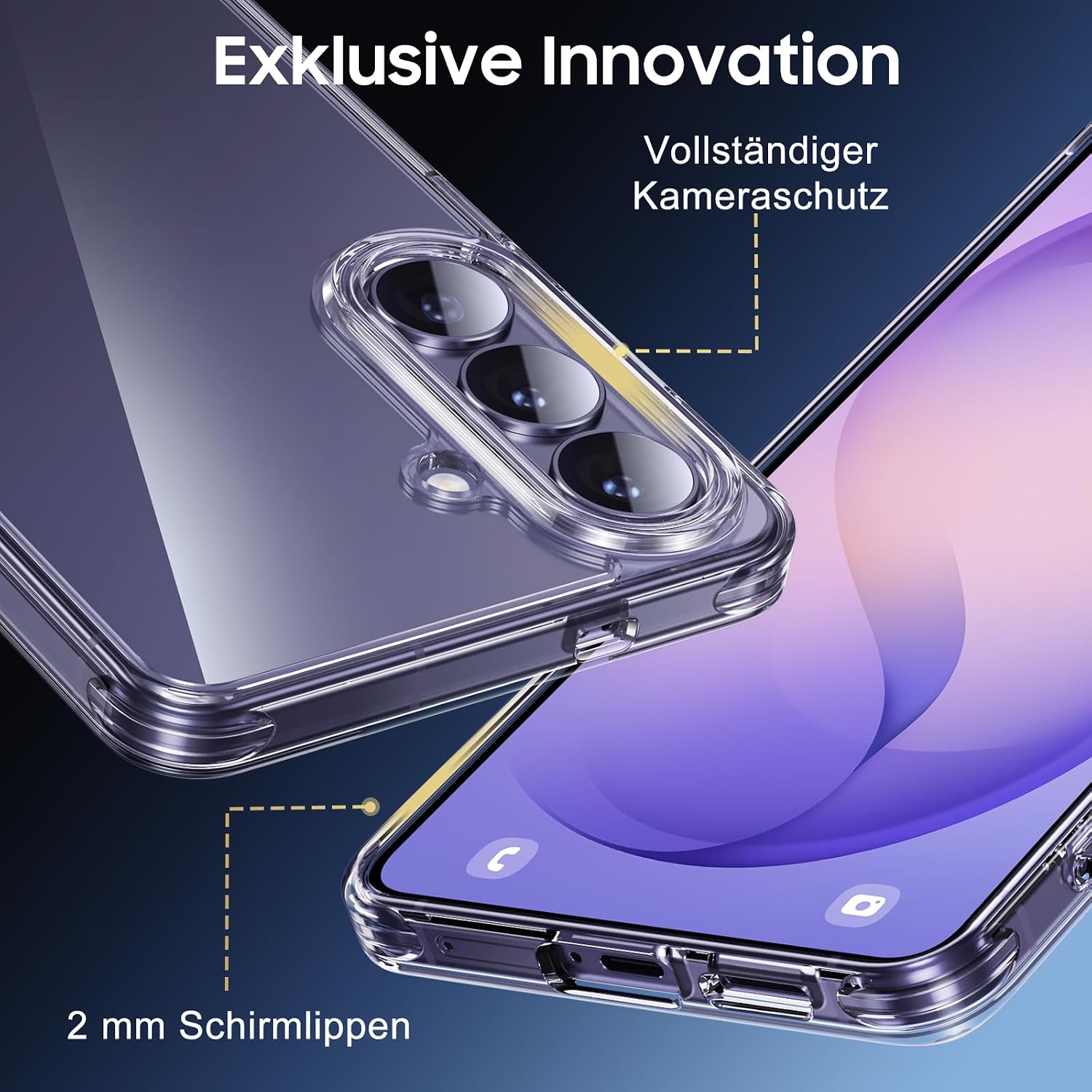 Thumbnail 5 de UniqueMe Hülle für Samsung Galaxy S26 – Case & 2 Schutzfolien, Transparent