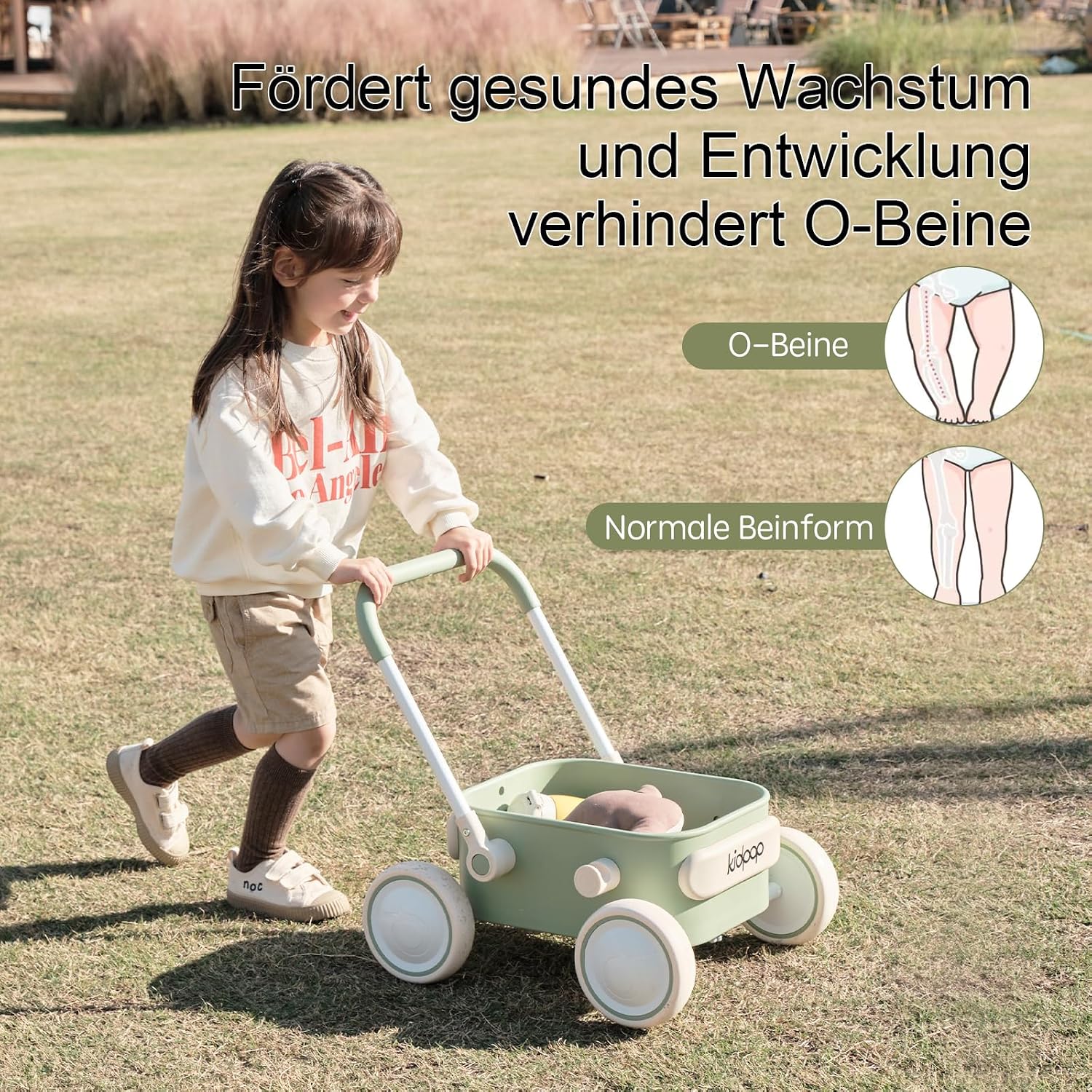 Detalle de Kidpop PULA 2-in-1 Baby Lauflernwagen für Indoor & Outdoor (grün)