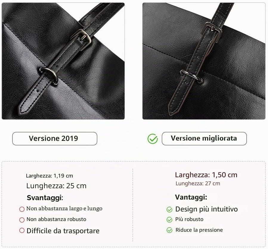 Thumbnail 5 de Kattee Borsa a tracolla in vera pelle 35x13x27 cm