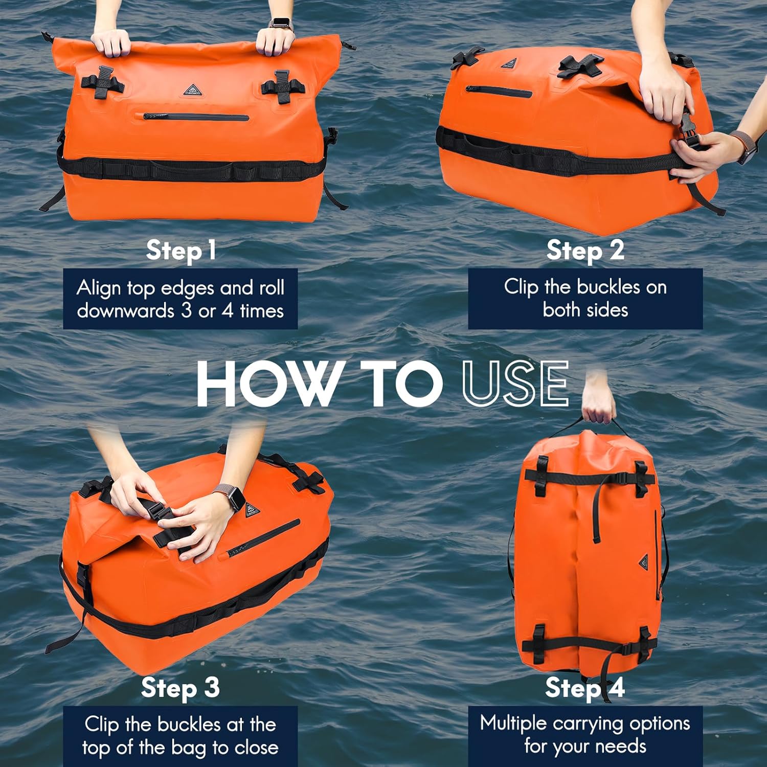 Thumbnail 2 de Haimont 60L Waterproof Dry Bag Roll-Top Duffel Backpack