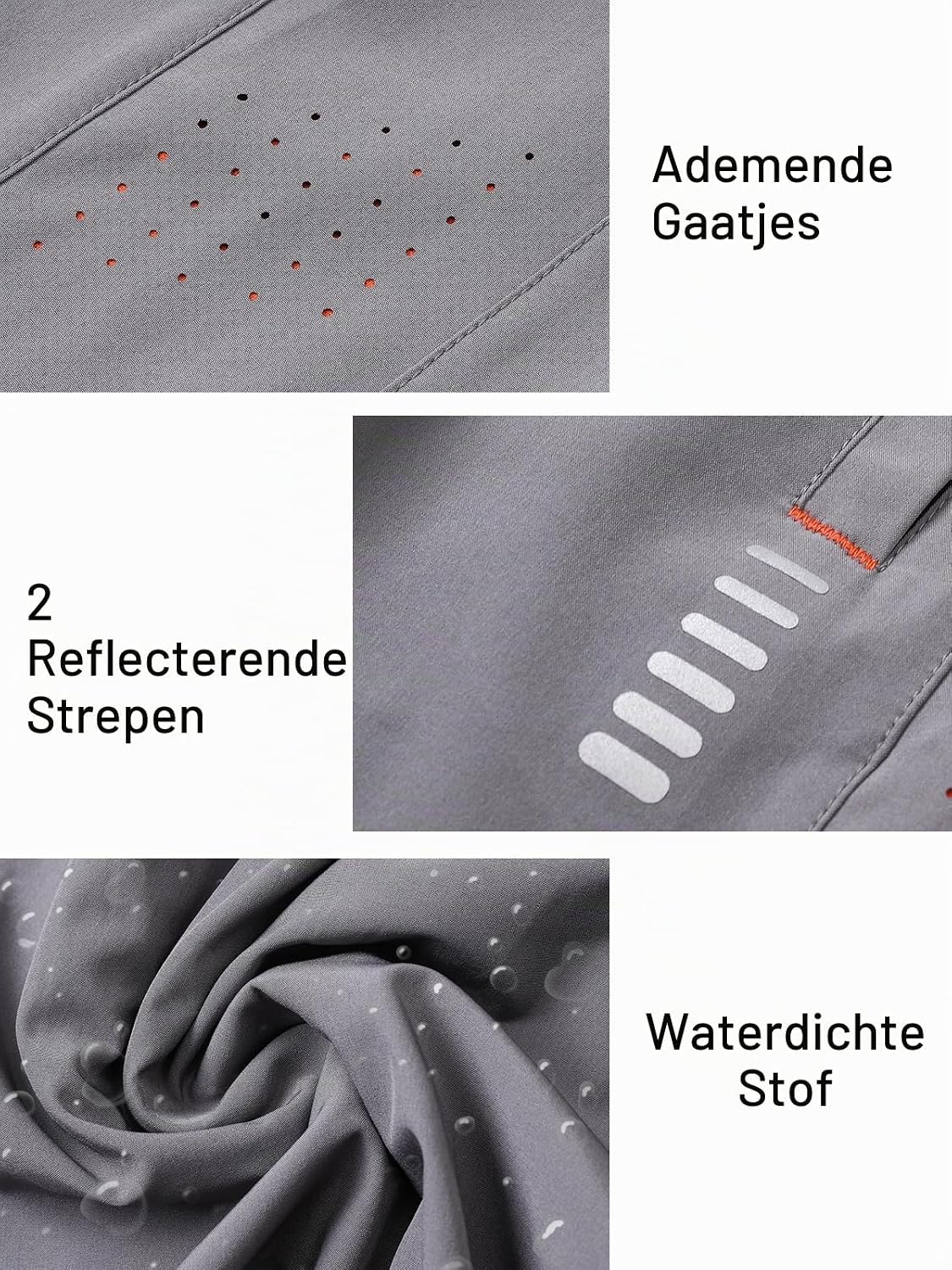 Thumbnail 4 de Cimic sportbroek voor heren, hardloopshort met ritsvak en reflecterende strepen