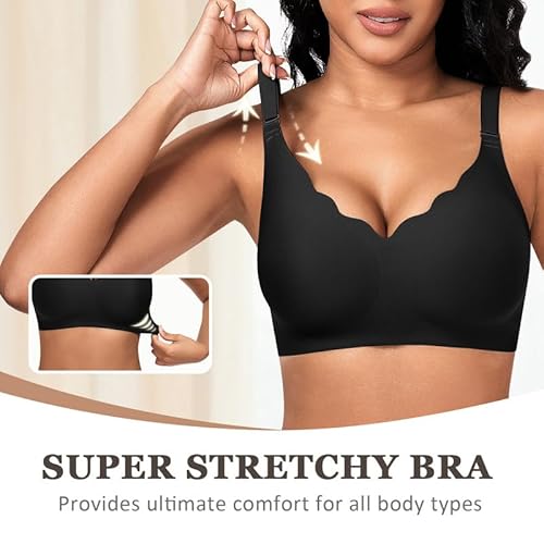 Detalle de Cavotor Non Wired Seamless Support Bra with Extra Extender for Large Breasts
