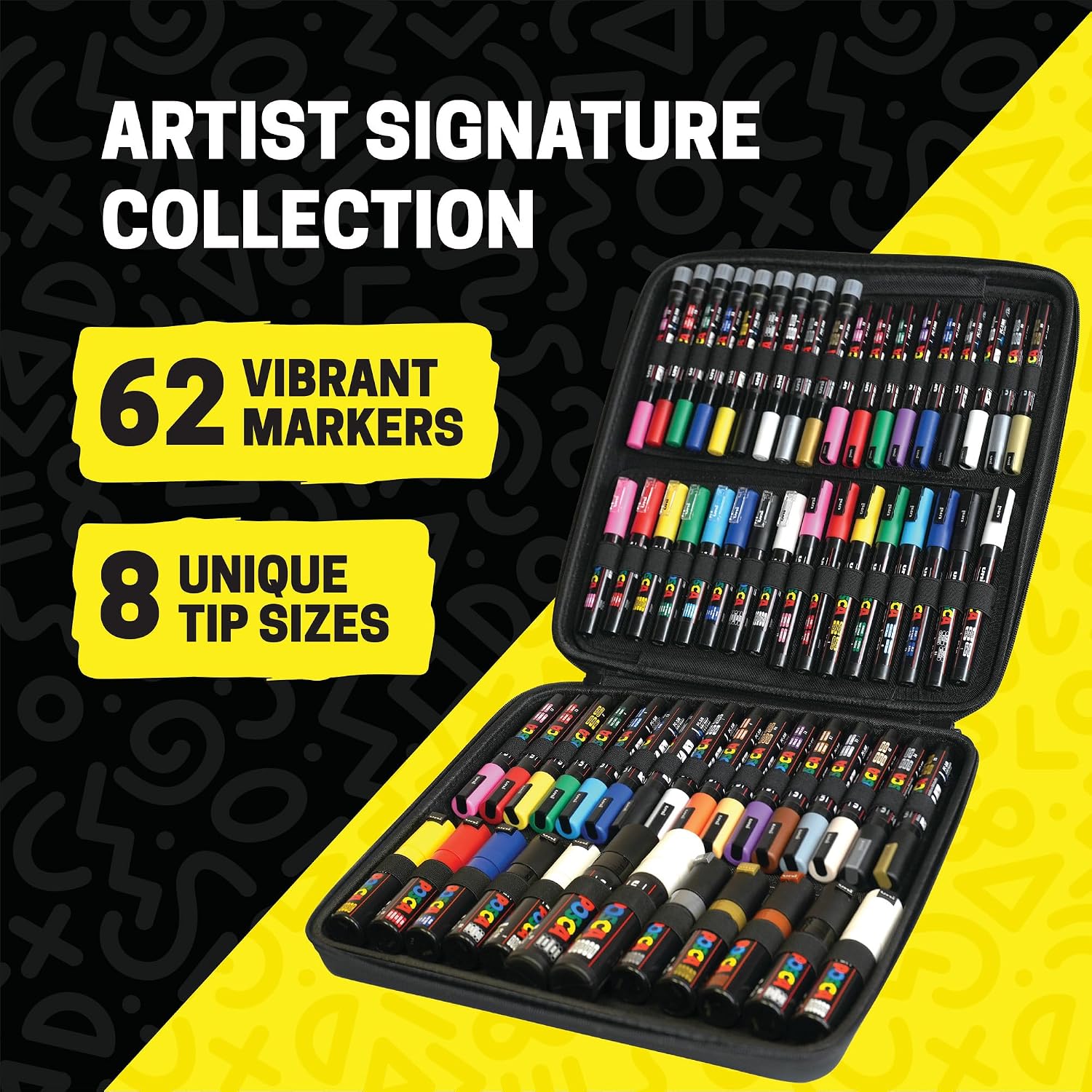 Detalle de POSCA 62-Piece Acrylic Paint Marker Set with Case and 8 Tip Styles