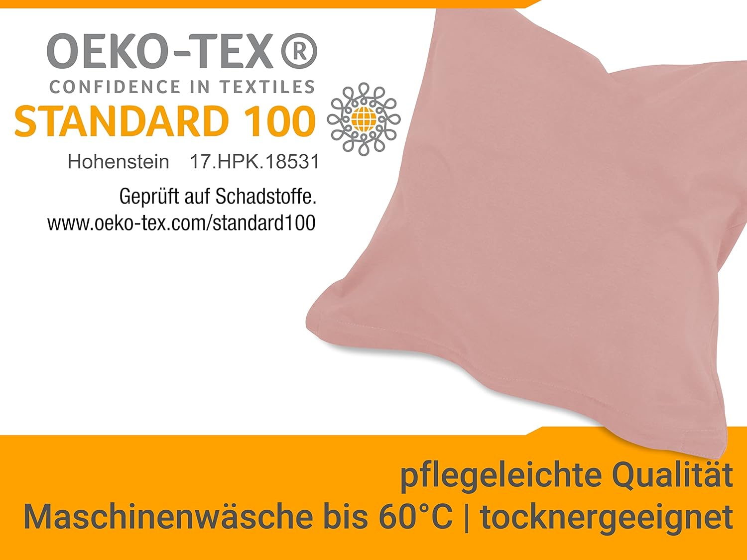 Thumbnail 5 de Housse de Coussin npluseins 40x145 – Lot de 2 en coton jersey, Altrosa