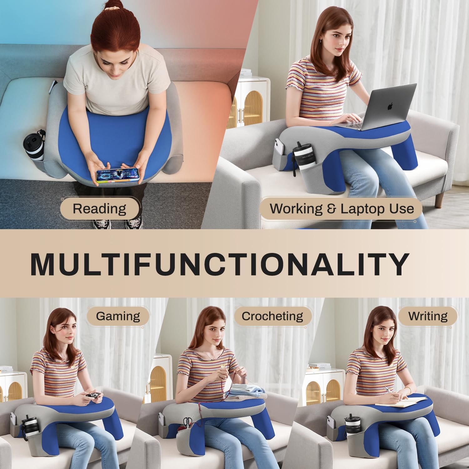 Thumbnail 4 de WOGAHEV Laptop Lap Desk with Memory Foam Armrest 🛋️