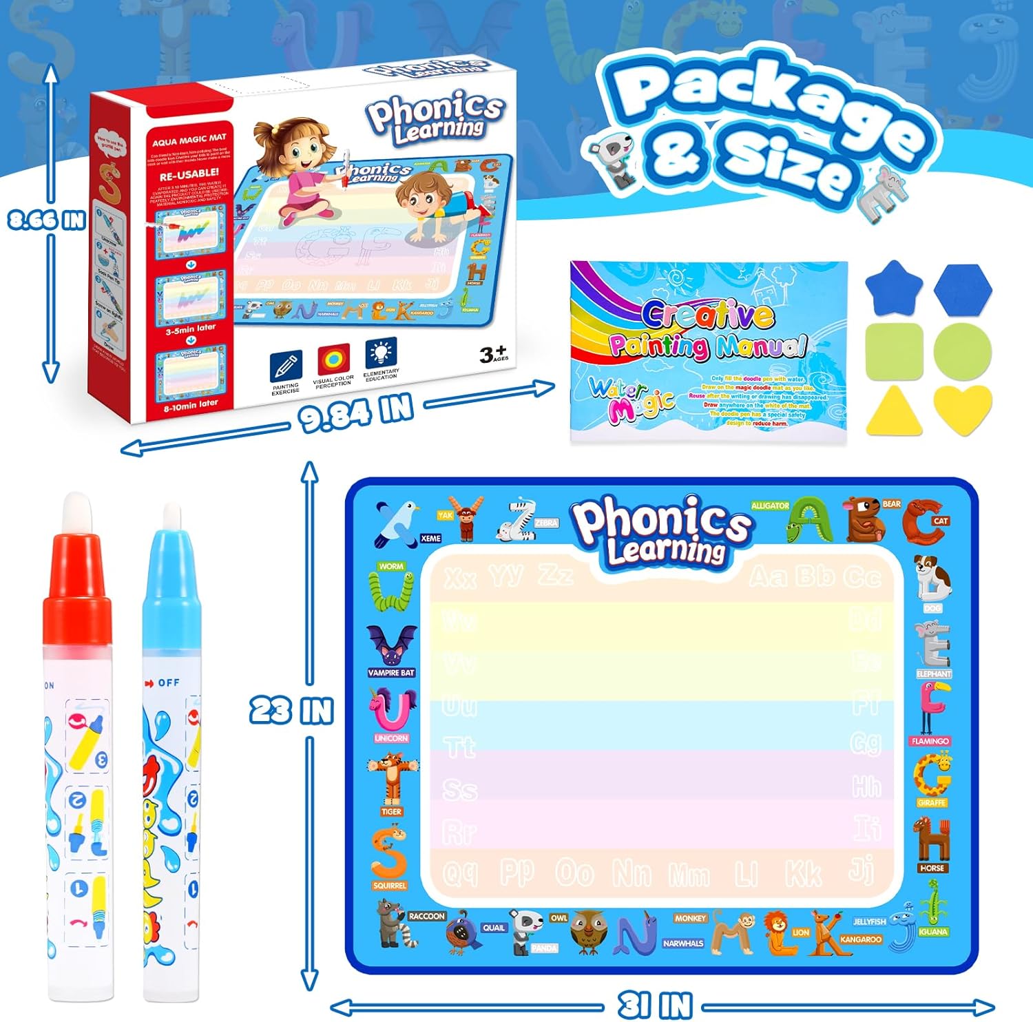 Thumbnail 4 de Grriopi Water Doodle Mat 80×60 cm for Toddlers 🎲
