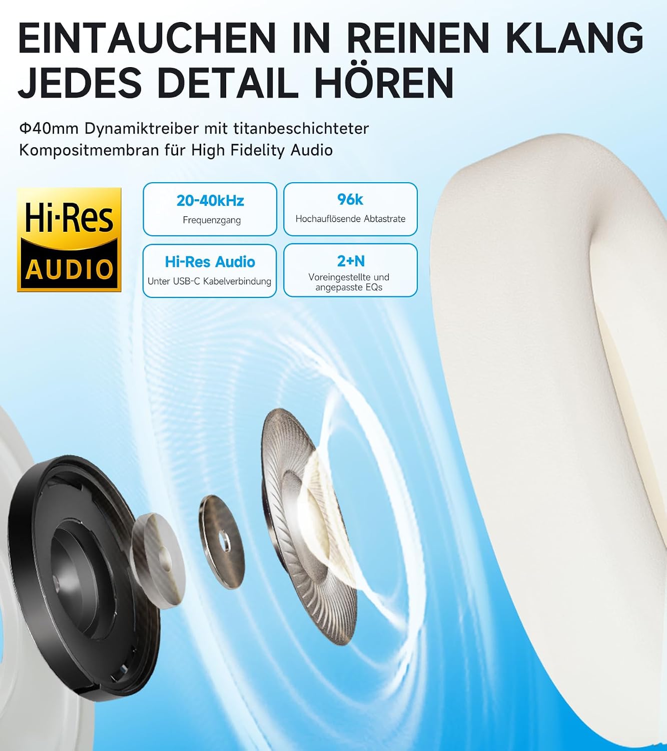 Detalle de Edifier W800BT Pro Hybrid ANC 45 Std.