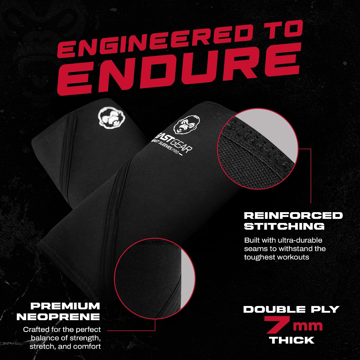 Detalle de Beast Gear Sleeves Pro 7mm Knee Sleeves