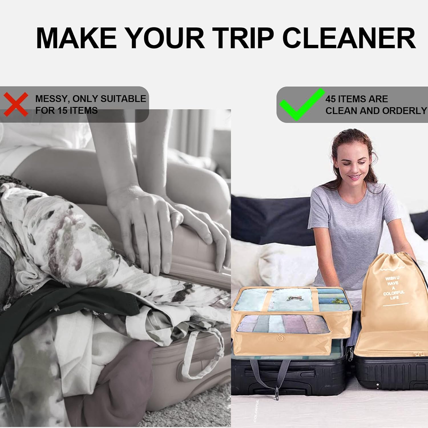 Detalle de Jsdoin Packing Cubes 9 PCS Travel set