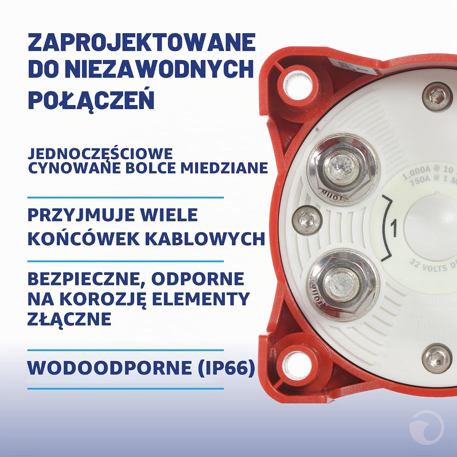 Thumbnail 4 de Blue Sea Systems 5510E – czerwony przełącznik akumulatora, podwójny obwód, 350 A