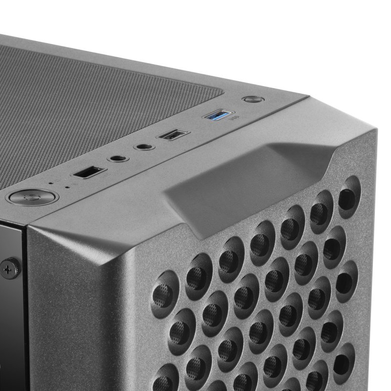 Detalle de Mars Gaming MC-iPRO: Caja PC ATX con rejilla frontal 3D y panel de cristal templado