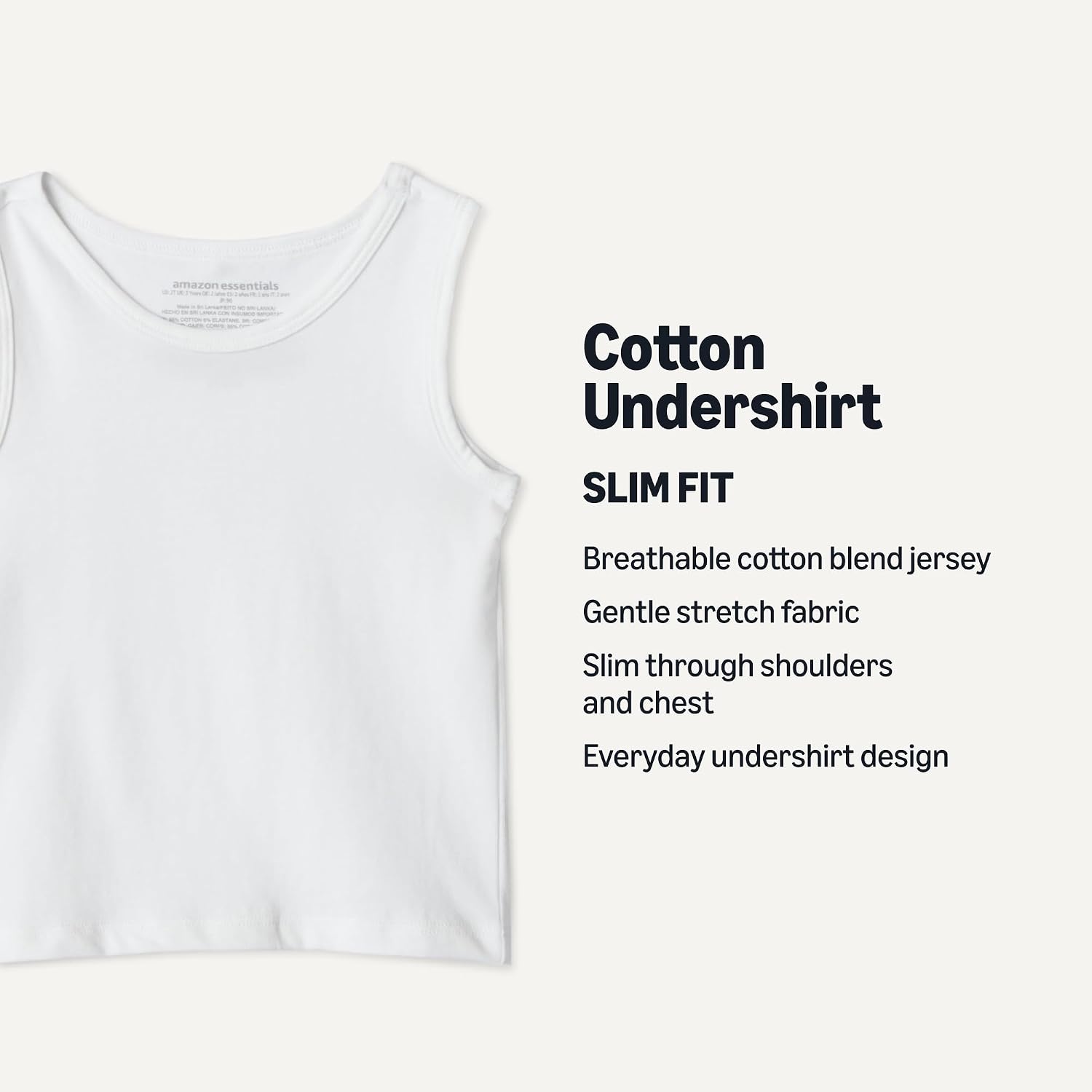 Detalle 2 de Amazon Essentials Boys' Cotton Jersey Vest Undershirt (Pack of 5)