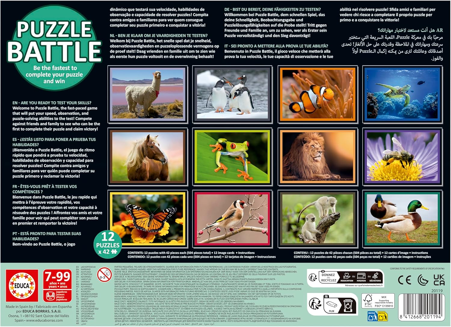 Thumbnail 2 de Educa Puzzle Battle Nature: set di puzzle da 42 pezzi (da 7 anni), 20119