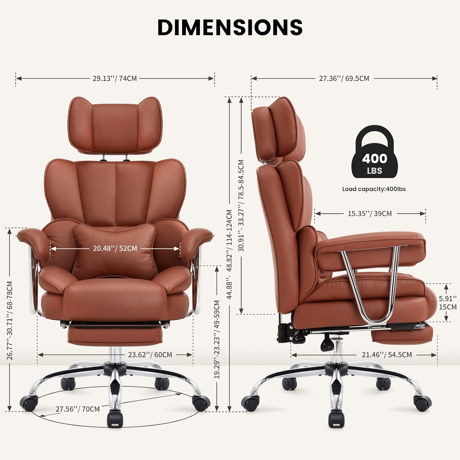 Thumbnail 2 de IWMH Bürostuhl Ergonomischer mit Fußstütze