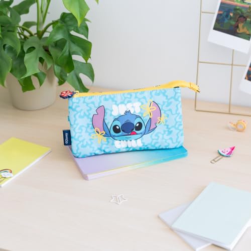 Detalle 2 de Grupo Erik Estuche Stitch 3 compartimentos para colegio 🖊