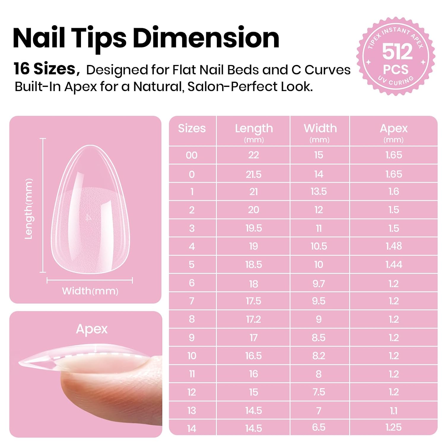 Thumbnail 5 de Beetles Tipex Lite Apex Nail Tips 512pcs
