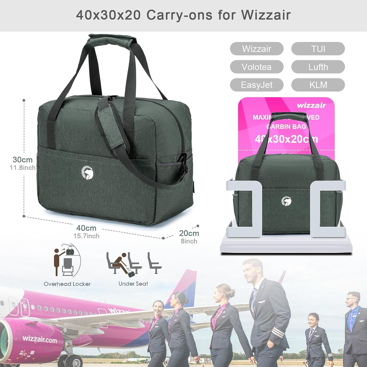 Thumbnail 1 de BAGZY Wizz Air Cabin Bag 25L