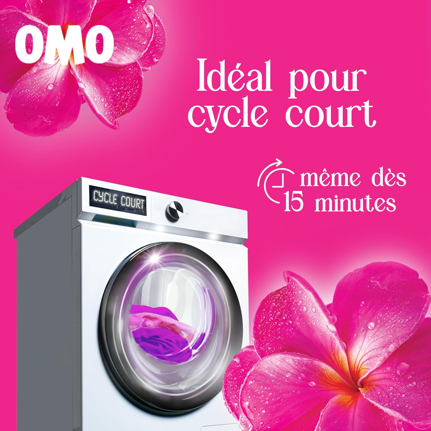 Thumbnail 3 de OMO Lessive Liquide Mon Cycle Court Parfumé Mélodie Florale – Cycle court efficace dès 15 minutes
