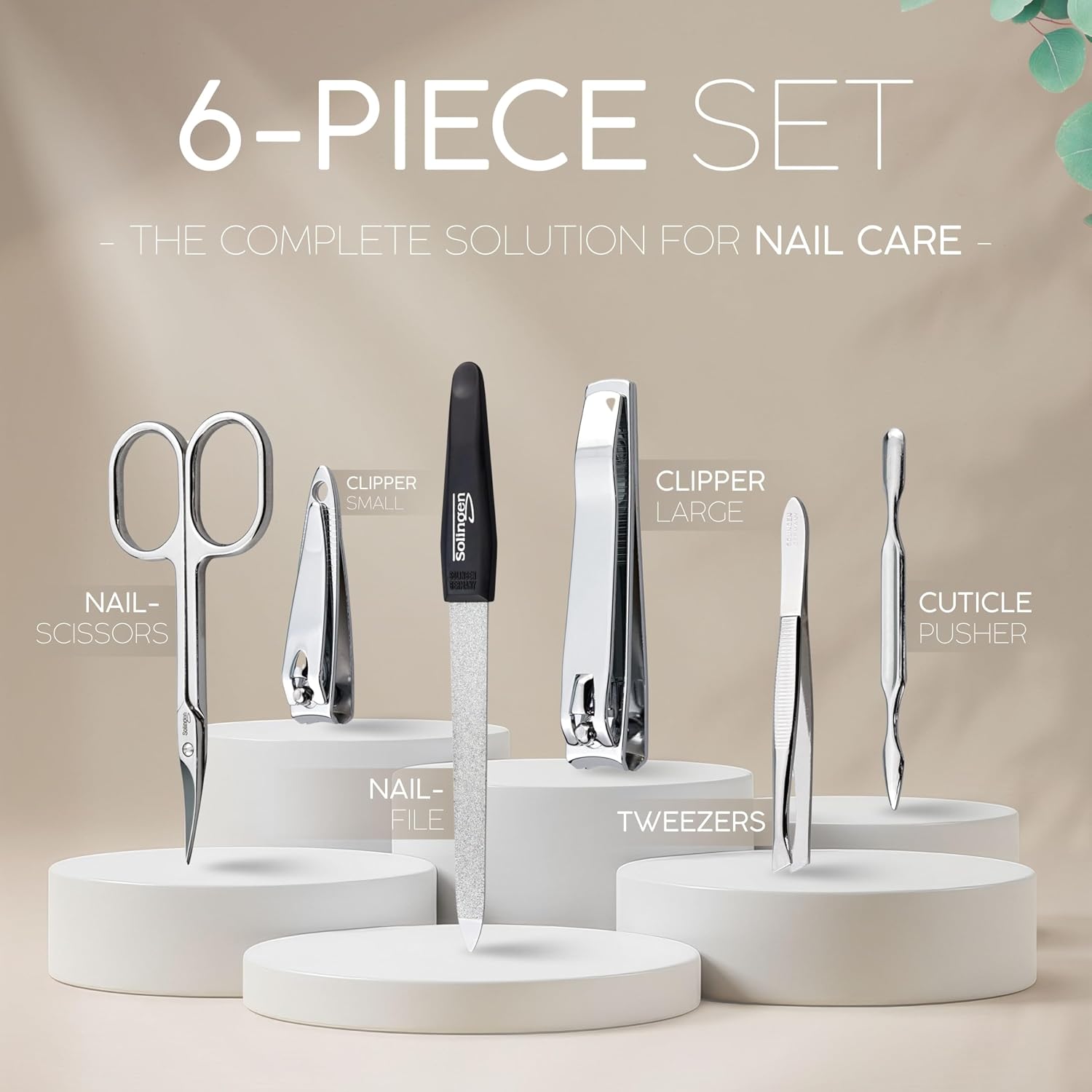 Thumbnail 2 de Solingen Set manicure da uomo e donna – Kit professionale di 6 pezzi con custodia da viaggio