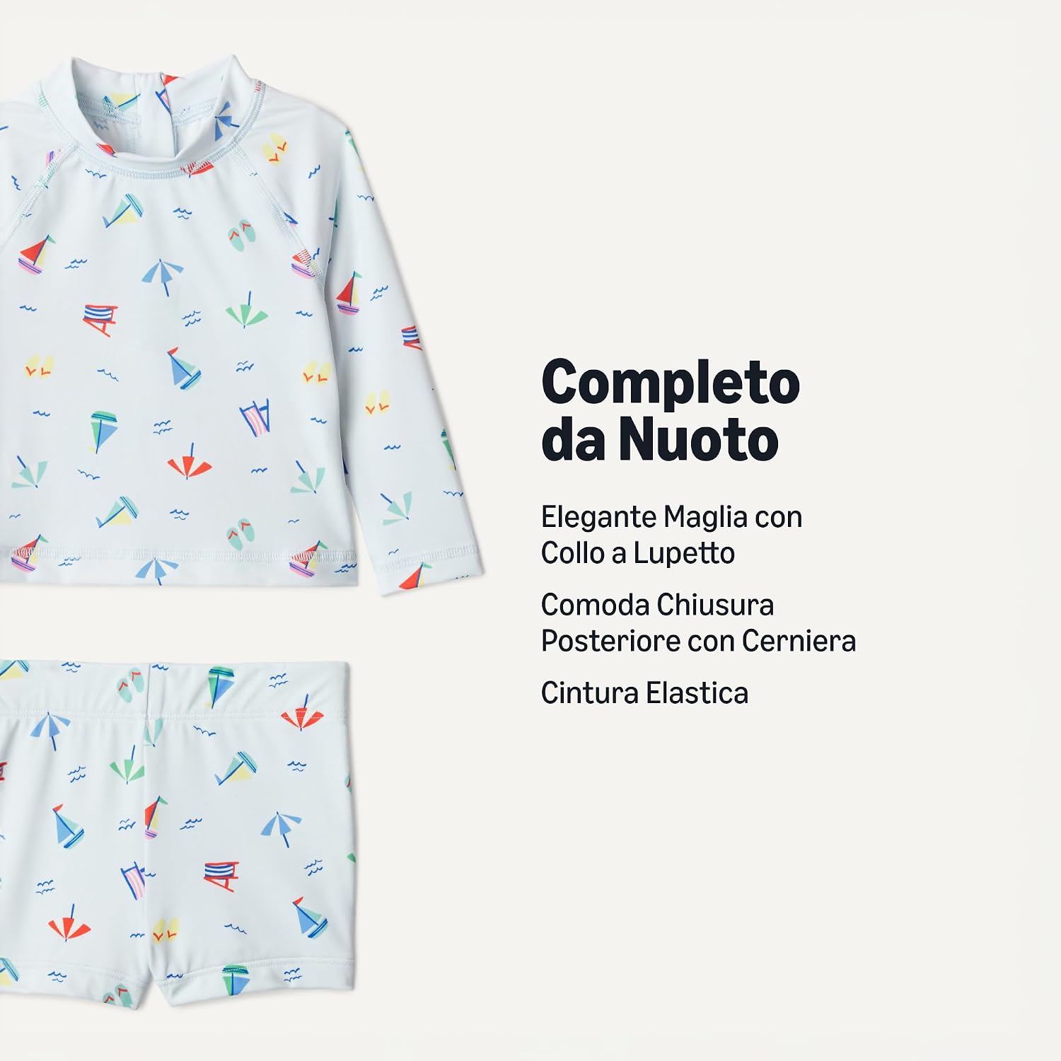 Thumbnail 2 de Amazon Essentials x Sofia Grainge Set Due Pezzi Neonato/Bambino: Rash Guard a Maniche Lunghe e Pantaloncini